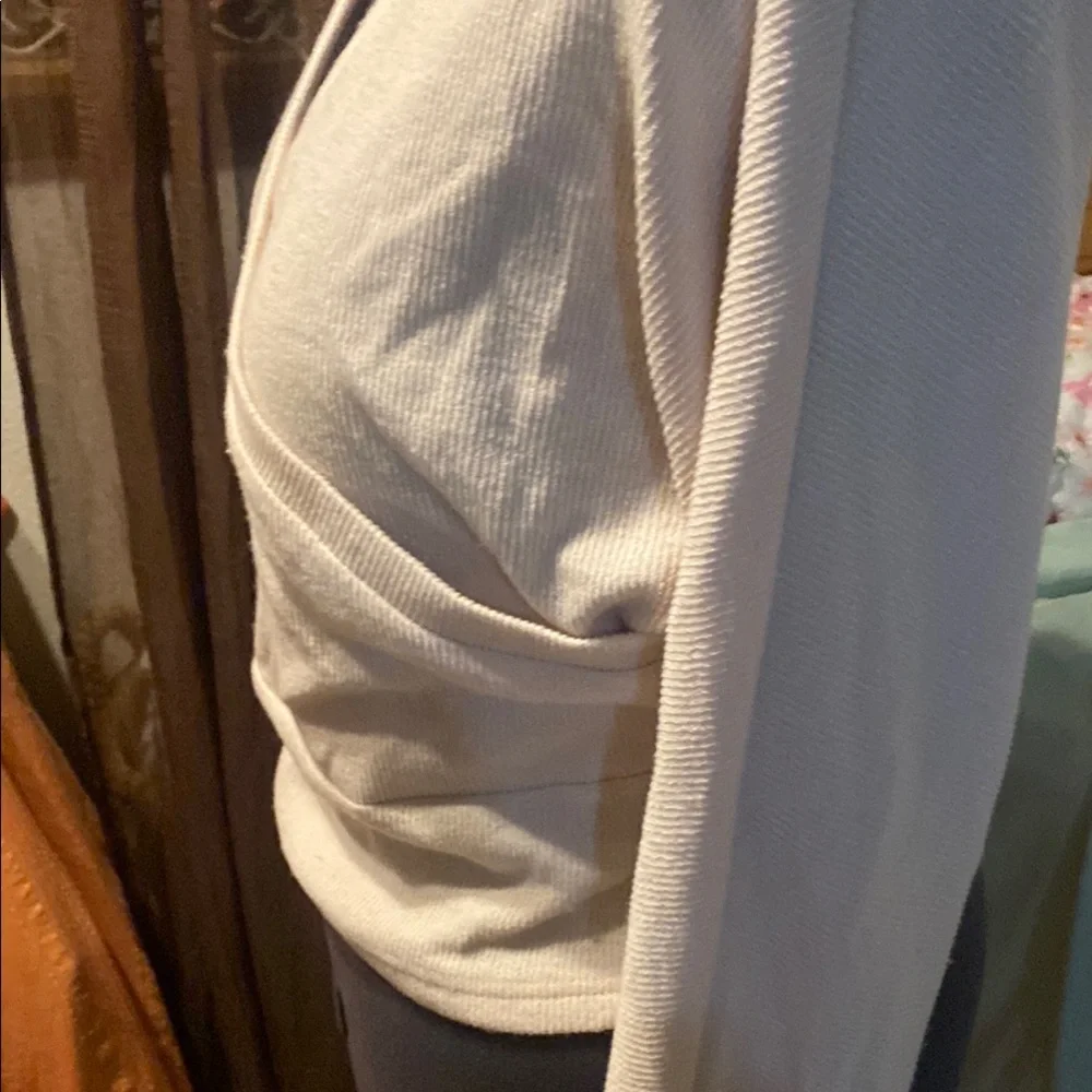 * SHEIN Cream Relaxed - faux Wrap knit top